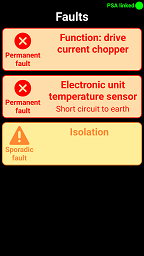 Fault display