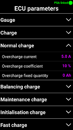 ECU parameter list example